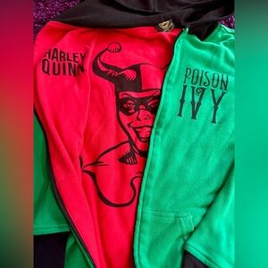Harley Quinn/Poison Ivy Reversible 2-Way Zip Hoodie DC Official Merch Ladies XL